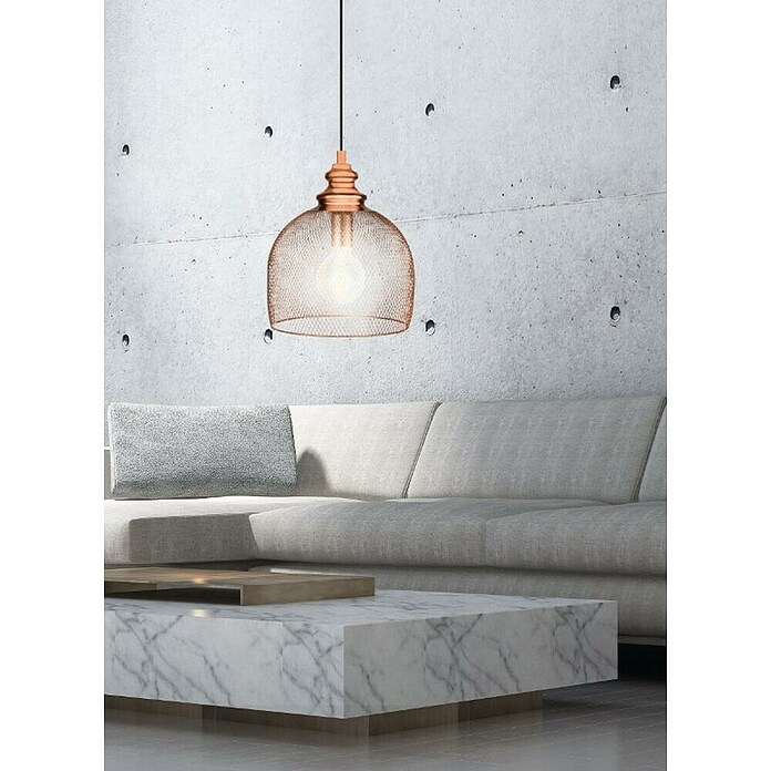Eglo Lámpara colgante redonda Straiton (60 W, Color: Cobre, Ø x Al: 28 x 110 cm)