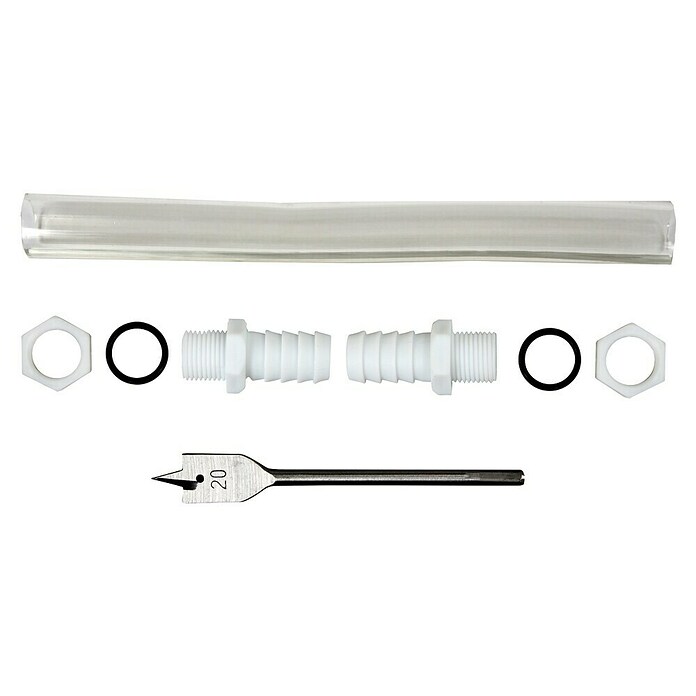 Garantia Regentonnen-Verbindungsset (Länge: 30 cm, Größe Anschluss: ¾″, Zubehör: Bohrer)