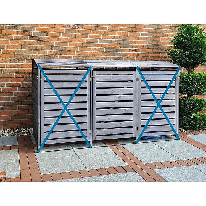 Promadino Erweiterung für Mülltonnenbox Vario III (Passend für: Mülltonnenbox Vario III, 92 x 70 x 122 cm, Grau) | BAUHAUS