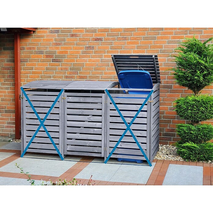 Promadino Erweiterung für Mülltonnenbox Vario III (Passend für: Mülltonnenbox Vario III, 92 x 70 x 122 cm, Grau) | BAUHAUS