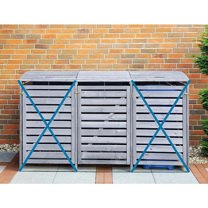 Promadino Erweiterung für Mülltonnenbox Vario III (Passend für: Mülltonnenbox Vario III, 92 x 70 x 122 cm, Grau) | BAUHAUS