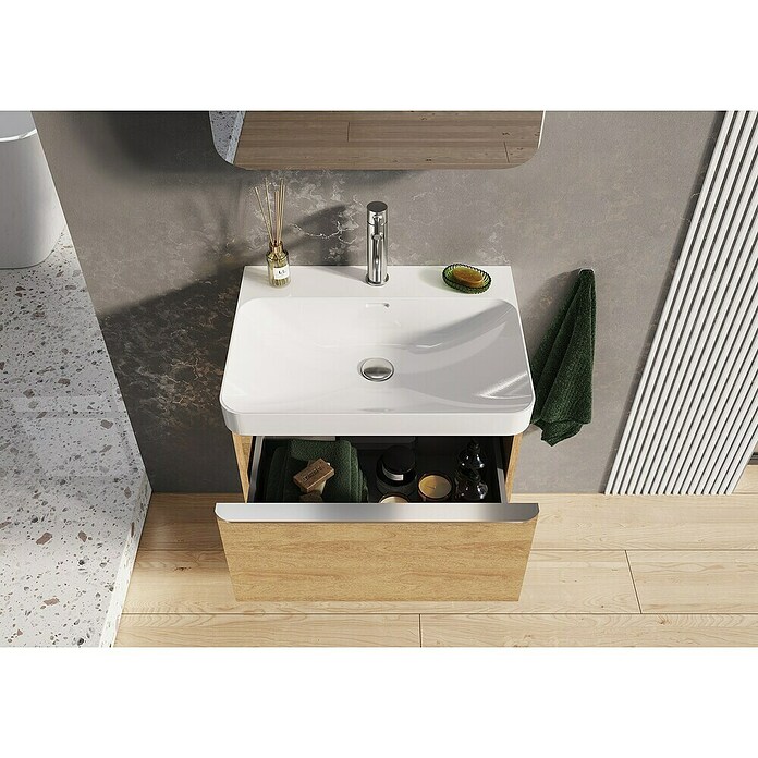 Riva Beauty 2.0 Waschtischunterschrank (B x T x H: 58,5 x 43,7 x 63,5 cm, Natural Hickory) | BAUHAUS