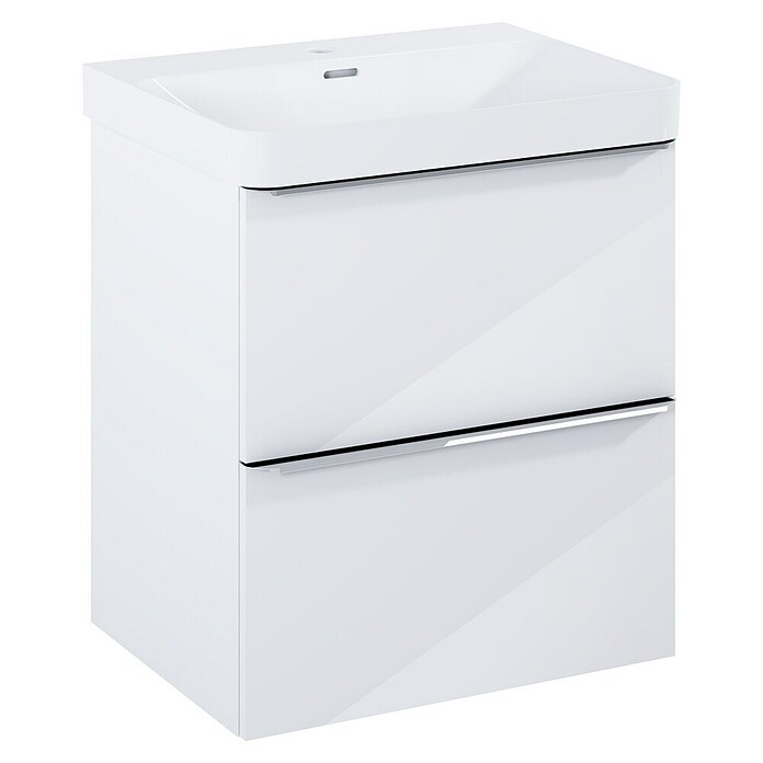 Riva Beauty 2.0 Waschtischunterschrank (B x T x H: 58,5 x 43,7 x 63,5 cm, Weiß Hochglanz) | BAUHAUS