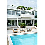 Conjunto de muebles Royal sillones + mesa (3 pzs., Ratán sintético/Aluminio, Beige) | BAUHAUS