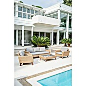 Conjunto de muebles Royal sofá + sillones + mesa (4 pzs., Ratán sintético/Aluminio, Beige) | BAUHAUS