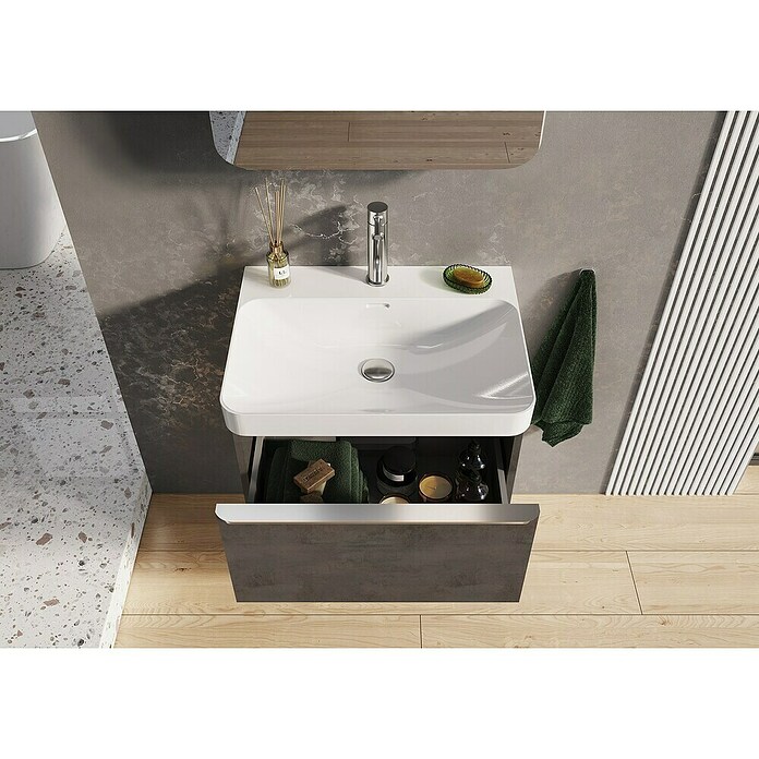 Riva Beauty 2.0 Waschtischunterschrank (B x T x H: 58,5 x 43,7 x 63,5 cm, Chromix Dark) | BAUHAUS