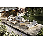Conjunto de muebles Royal sofá + sillones + tumbona + mesa (5 pzs., Ratán sintético/Aluminio, Beige) | BAUHAUS