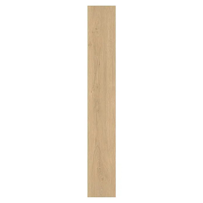 Egger Laminat NatureSense Aqua - Victoria Eiche natur, Landhausdiele, 1.292 x 193 x 8 mm - Ein einzelnes Paneel aus hellem Laminatboden mit einer markanten Holzmaserung. Ideal für moderne Wohnräume mit natürlichem Touch.