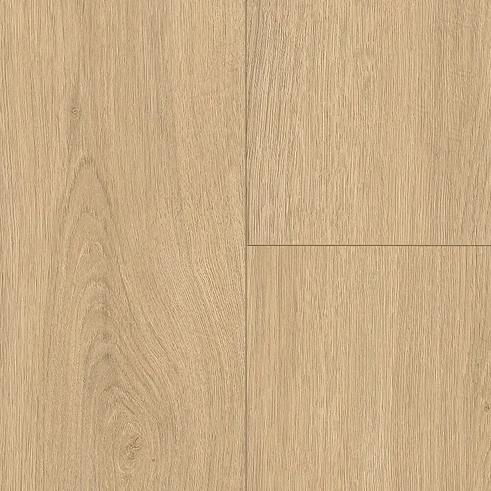 Egger Laminat NatureSense Aqua - Victoria Eiche natur, Landhausdiele, 1.292 x 193 x 8 mm - Eine Nahaufnahme von hellem, natürlich gemasertem Laminatboden, der Wärme und natürliche Eleganz ausstrahlt.