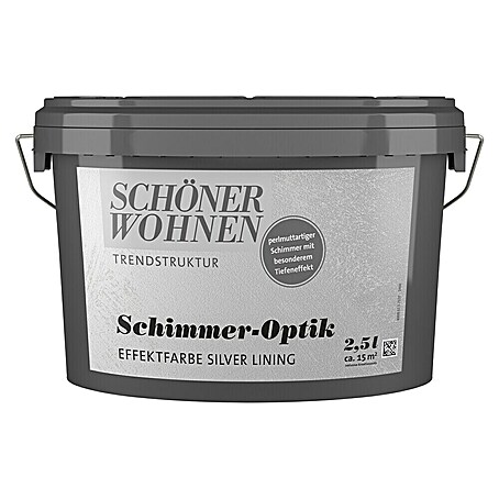 SCHÖNER WOHNEN-Farbe Trendstruktur Farbeffektputz Schimmer-Optik Effektfarbe (Silver-Lining)