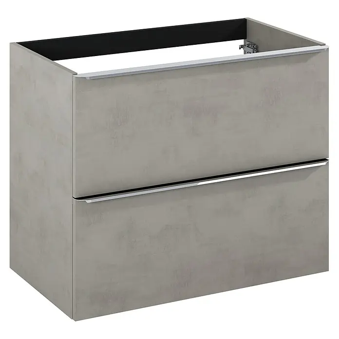 Riva Beauty 2.0 Waschtischunterschrank - B x T x H: 78,5 x 43,7 x 63,5 cm, Chromix Silver - Abbildung eines modernen Waschtischunterschranks in Betonoptik, ideal für stilvolle Badezimmer.