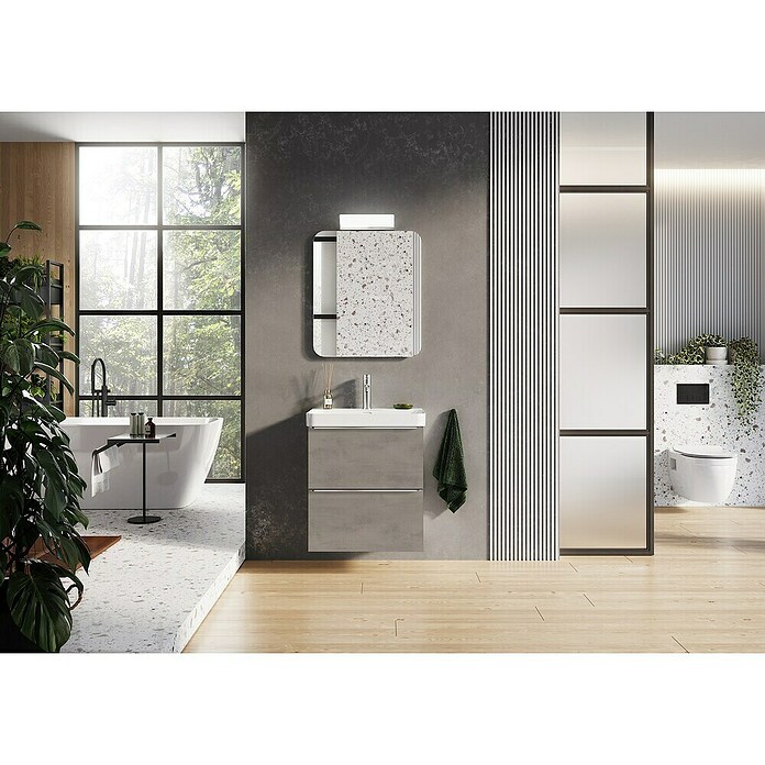 Riva Beauty 2.0 Waschtischunterschrank (B x T x H: 58,5 x 43,7 x 63,5 cm, Chromix Silver) | BAUHAUS