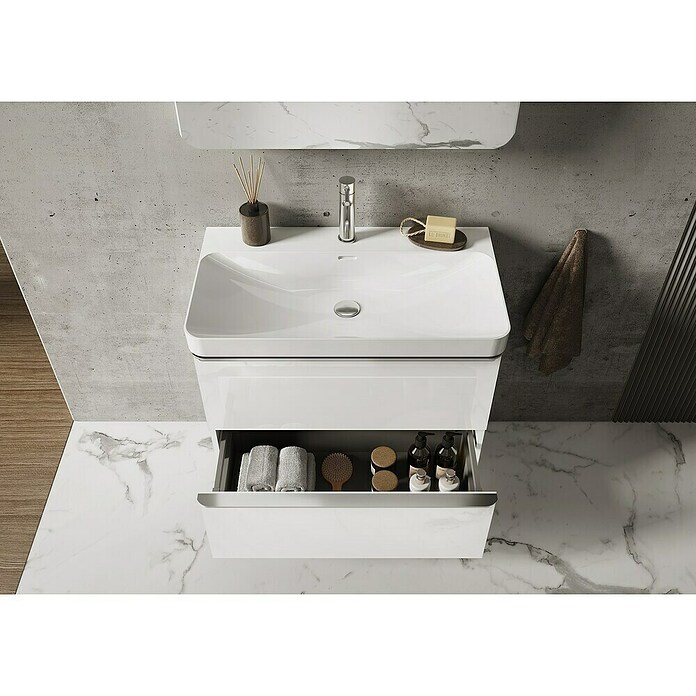 Riva Beauty 2.0 Waschtischunterschrank (B x T x H: 78,5 x 43,7 x 63,5 cm, Weiß Matt) | BAUHAUS