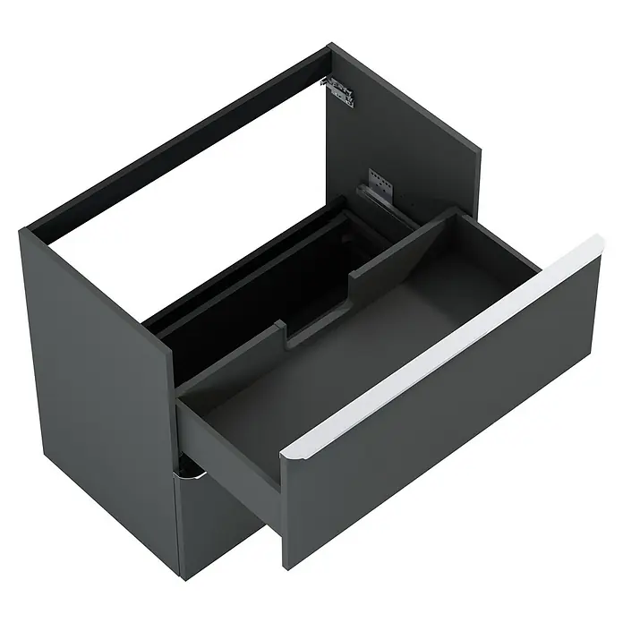 Riva Beauty 2.0 Waschtischunterschrank - B x T x H: 78,5 x 43,7 x 63,5 cm, Anthrazit - Schubladenelement mit Auszug in Anthrazit und weißem Griff. Stauraum für Bad und Küche. Praktisch und modern.