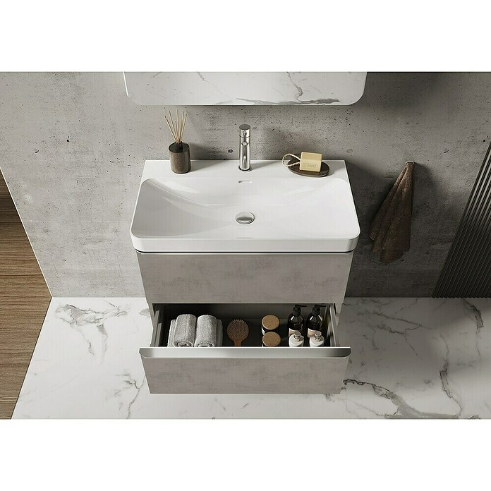 Riva Beauty 2.0 Waschtischunterschrank (B x T x H: 78,5 x 43,7 x 63,5 cm, Chromix Silver) | BAUHAUS