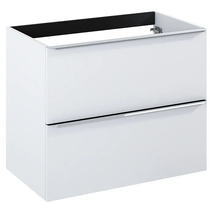 Riva Beauty 2.0 Waschtischunterschrank - B x T x H: 78,5 x 43,7 x 63,5 cm, Weiß Matt - Weißer Badezimmerschrank mit zwei Schubladen und minimalistischen Griffen. Moderner Look für ein stilvolles Badezimmer.