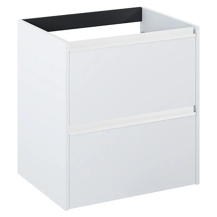 Riva Urban 2.0 Waschtischunterschrank - B x T x H: 60 x 45,1 x 63,5 cm, Weiß Matt - Weißer Badezimmer-Unterschrank mit zwei Schubladen. Der Schrank ist modern und minimalistisch gestaltet.