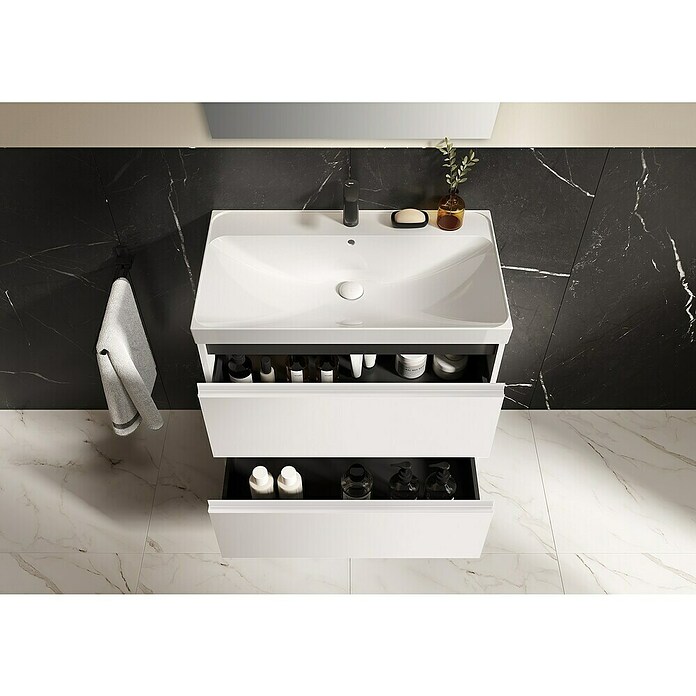 Riva Urban 2.0 Waschtischunterschrank (B x T x H: 80 x 45,1 x 63,5 cm, Weiß Matt) | BAUHAUS