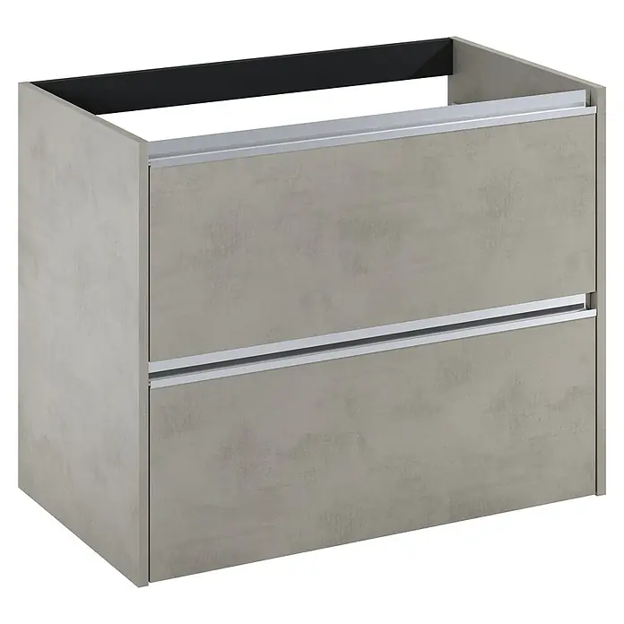 Riva Urban 2.0 Waschtischunterschrank - B x T x H: 80 x 45,1 x 63,5 cm, Chromix Silver - Ein moderner Waschbeckenunterschrank mit zwei Schubladen in Betonoptik und silberfarbenen Griffen. Praktisch und stilvoll für jedes Badezimmer.