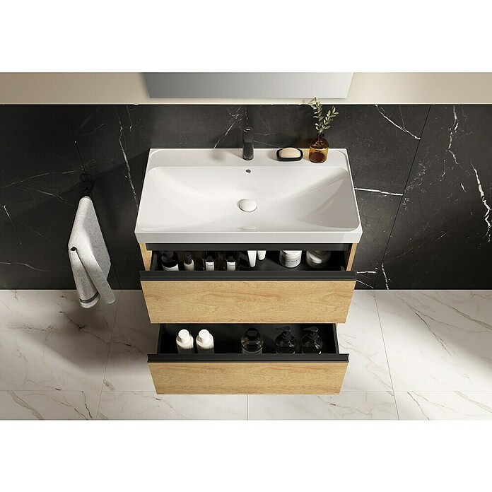 Riva Urban 2.0 Waschtischunterschrank (B x T x H: 80 x 45,1 x 63,5 cm, Natural Hickory) | BAUHAUS