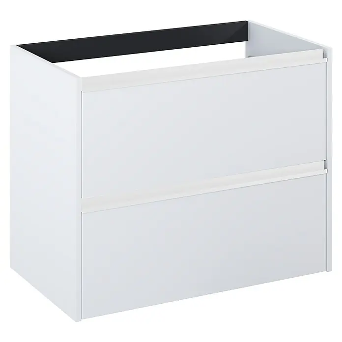 Riva Urban 2.0 Waschtischunterschrank - B x T x H: 80 x 45,1 x 63,5 cm, Weiß Matt - Ein weißer Badezimmerschrank mit zwei Schubladen für zusätzlichen Stauraum und ein elegantes Design.