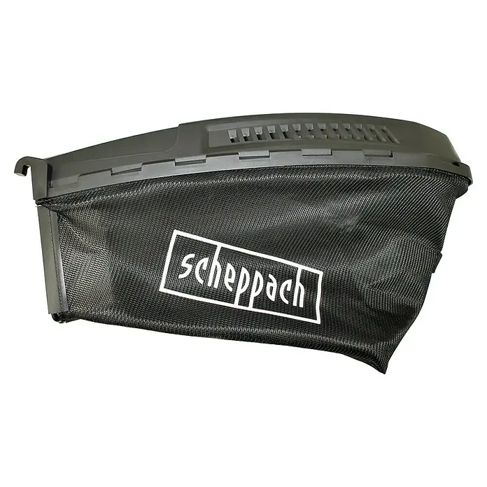 Scheppach Grasfangkorb für Rasenmäher - Scheppach Benzin-Rasenmäher PML46 und PML53 - Schwarzer Scheppach Grasfangsack aus Netzgewebe mit stabilem Kunststoffdeckel und Lüftungsschlitzen.