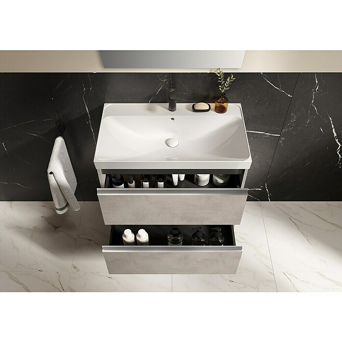 Riva Urban 2.0 Waschtischunterschrank (B x T x H: 80 x 45,1 x 63,5 cm, Chromix Silver) | BAUHAUS