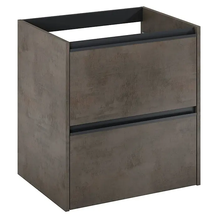 Riva Urban 2.0 Waschtischunterschrank - B x T x H: 60 x 45,1 x 63,5 cm, Chromix Dark - Ein stilvoller Waschtischunterschrank mit zwei Schubladen in moderner Betonoptik. Der Schrank bietet praktischen Stauraum für jedes Badezimmer.