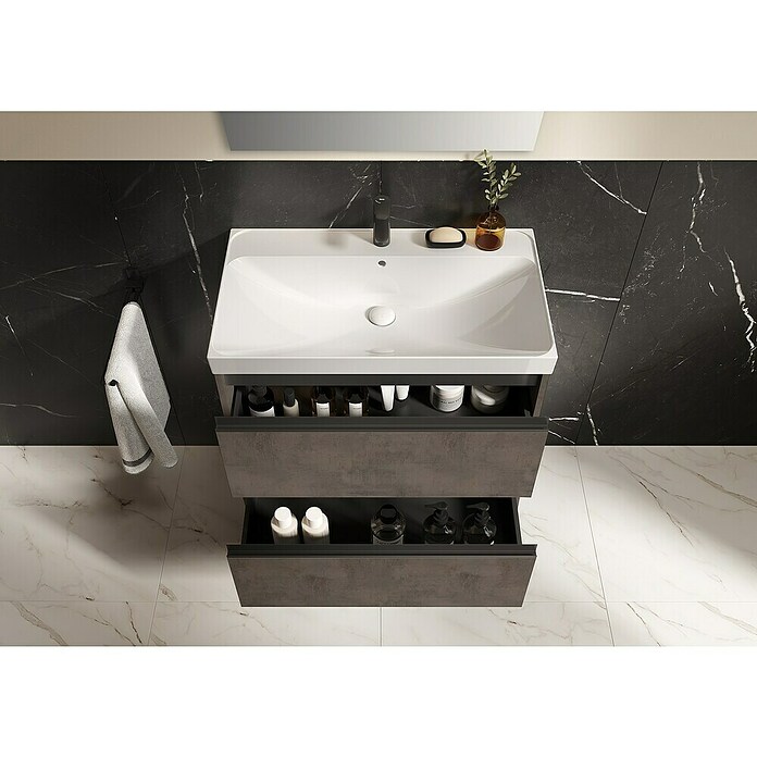 Riva Urban 2.0 Waschtischunterschrank (B x T x H: 80 x 45,1 x 63,5 cm, Chromix Dark) | BAUHAUS