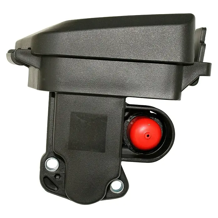 Scheppach Luftfilter für Rasenmäher - Scheppach Rasenmäher MS150 /MS161/ MS173 / MS132/ PML40-132P/ PML46-161S/ PML46-150ES, 1 Stk. - Schwarzes Kunststoff-Motorteil mit roter Primerbirne und Befestigungslöchern.
