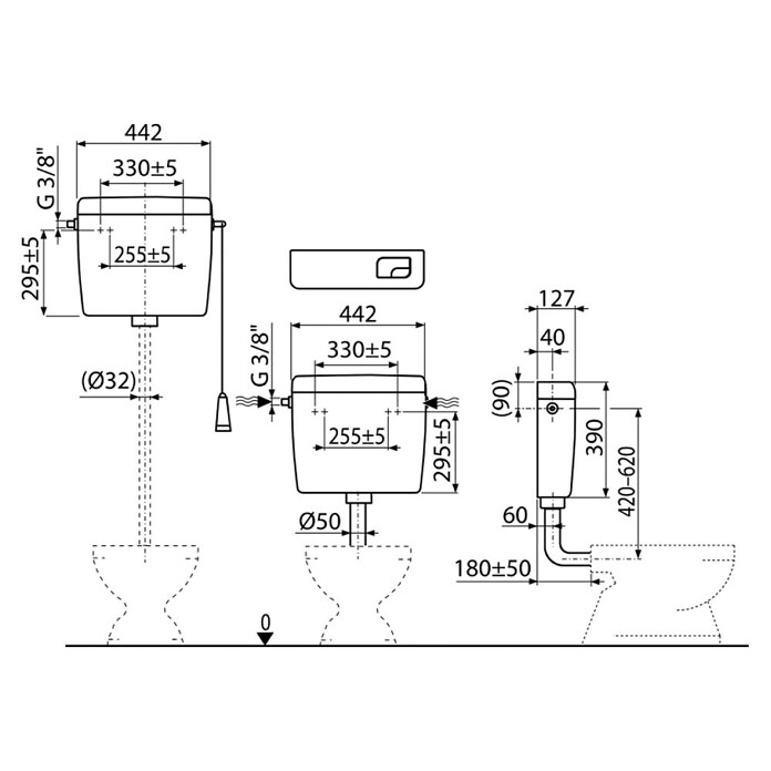 Alcaplast Vodokotlić A93-3/8