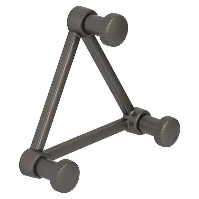 Walteco Garderobenhaken Triangl - L x B x H: 95 x 95 x 31 mm, Anzahl Haken: 3 Stk., Anthrazit - Dunkelgraue dreieckige Metallhalterung mit drei geriffelten Endstücken.