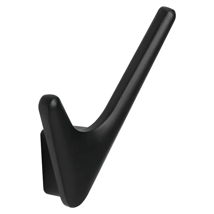 Walteco Garderobenhaken Nikee - L x B x H: 35 x 85 x 92 mm, Anzahl Haken: 2 Stk., Mattschwarz - Schwarzer V-förmiger Wandhaken mit modernem Design.