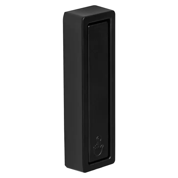 Walteco Garderobenhaken - L x B x H: 70 x 20 x 12 mm, Anzahl Haken: 1 Stk., Mattschwarz - Schwarzer rechteckiger Berührungssensor mit Handsymbol.