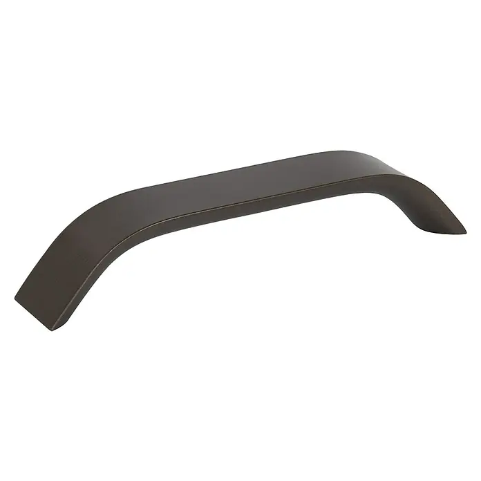 Walteco Möbelgriff Fiesto - Lochabstand: 128 mm, Aluminium, Braun matt - Gebogener dunkelbronzener Möbelgriff mit flacher Oberseite, für Schubladen und Türen.