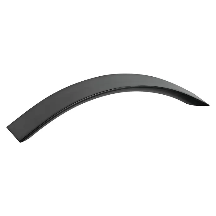 Walteco Möbelgriff Centola - Lochabstand: 128 mm, Aluminium, Schwarz matt - Dunkelgrauer, gewölbter Griff.