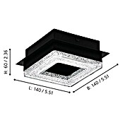 Eglo Plafón LED para pared y techo Fradelo 1 (4 W, L x An x Al: 14 x 14 x 6 cm, Negro/blanco, Blanco cálido) | BAUHAUS