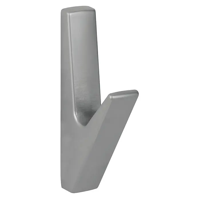 Walteco Garderobenhaken Dart - L x B x H: 79 x 14 x 39 mm, Anzahl Haken: 1 Stk., Verchromt matt - Eleganter Wandhaken aus gebürstetem Silbermetall.