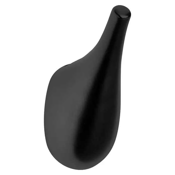 Walteco Garderobenhaken Kapka - L x B x H: 92 x 26 x 45 mm, Anzahl Haken: 1 Stk., Mattschwarz - Schlankes, matt-schwarzes, tropfenförmiges Objekt mit schmalem, leicht glänzendem Hals.