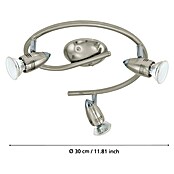 Eglo LED-Deckenstrahler MAGNUM-LED (9 W, L x B x H: 25,5 x 0 x 295 cm, Nickel-matt/Chrom, 3 Stk.) | BAUHAUS