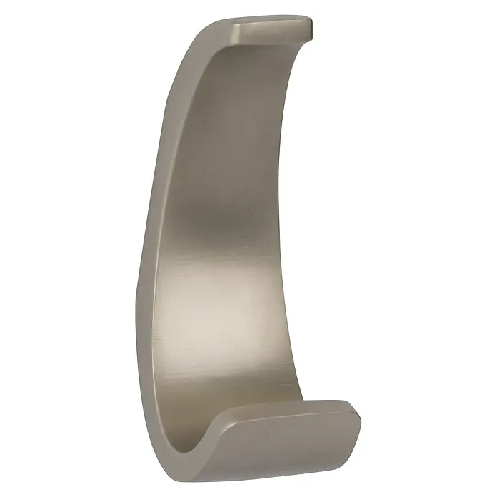Walteco Garderobenhaken Brig - L x B x H: 68 x 23,5 x 43 mm, Anzahl Haken: 1 Stk., Vernickelt matt - Moderner C-förmiger Schrankgriff aus gebürstetem Metall.