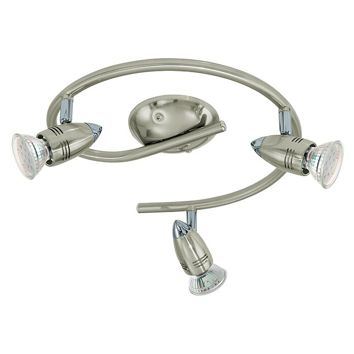Eglo LED-Deckenstrahler MAGNUM-LED (9 W, L x B x H: 25,5 x 0 x 295 cm, Nickel-matt/Chrom, 3 Stk.) | BAUHAUS