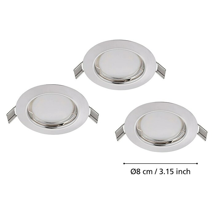Eglo Uugradbena LED svjetiljka (3 x 3 W, Topla bijela, 7,8 cm, Krom)