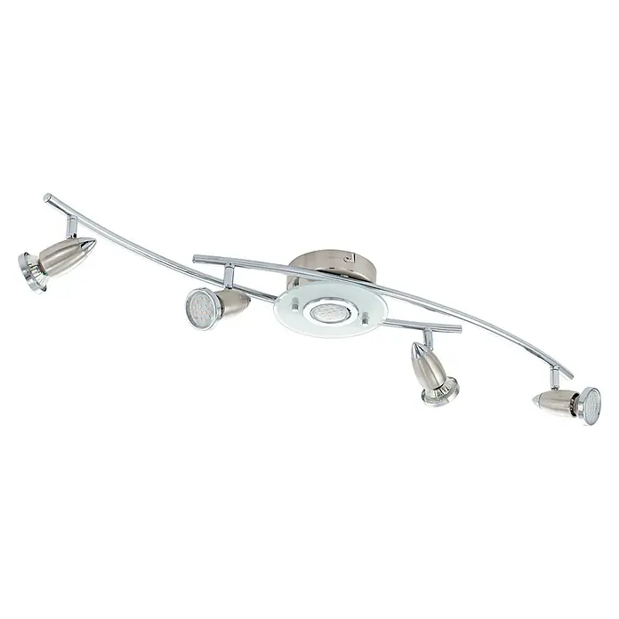 Eglo LED-Deckenstrahler Vallida - 15 W, Chrom, Nickel, Warmweiß - Moderne Chrom-Deckenleuchte mit fünf Strahlern, ideal für stilvolle Beleuchtung in jedem Raum.