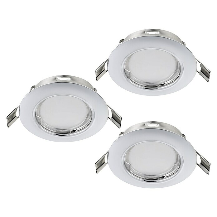 Eglo LED-Einbauleuchten-Set Peneto (3 x 3 W, Warmweiß, 7,8 cm, Chrom)