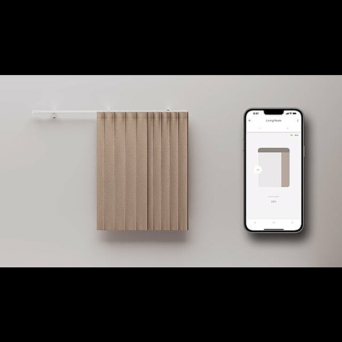 Vorhangschiene MotionBlinds Seitenöffnung Elektrisch (Anzahl Läufe: 1 Stk., 180 cm, Weiß) | BAUHAUS