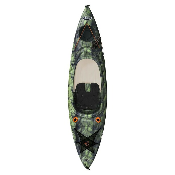 Pelican Kajak Argo 100 X Angler (L x B x H: 304,8 x 71,12 x 35,56 cm, Tragkraft: 124,74 kg, Geeignet für: 1 Person, Dampfschwarz/Limette) | BAUHAUS