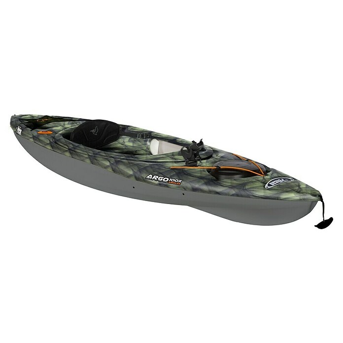 Pelican Kajak Argo 100 X Angler (L x B x H: 304,8 x 71,12 x 35,56 cm, Tragkraft: 124,74 kg, Geeignet für: 1 Person, Dampfschwarz/Limette) | BAUHAUS