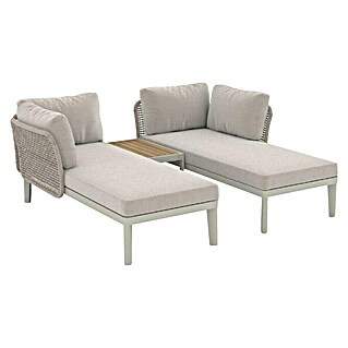 Sunfun Solo Conjunto de muebles chaise lounge + mesa auxiliar (3 pzs., Gris claro)