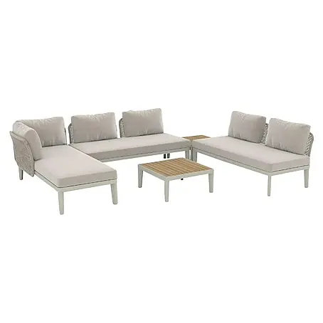 Sunfun Solo Conjunto de muebles chaise lounge + sofá + mesa de centro